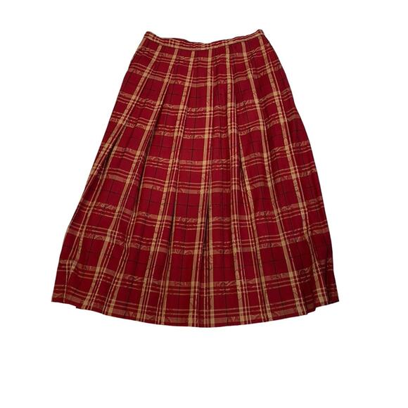 Vintage Pendleton Red Plaid Vtg Virgin Wool A Line Skirt See Measurements Szcon - Picture 4 of 7